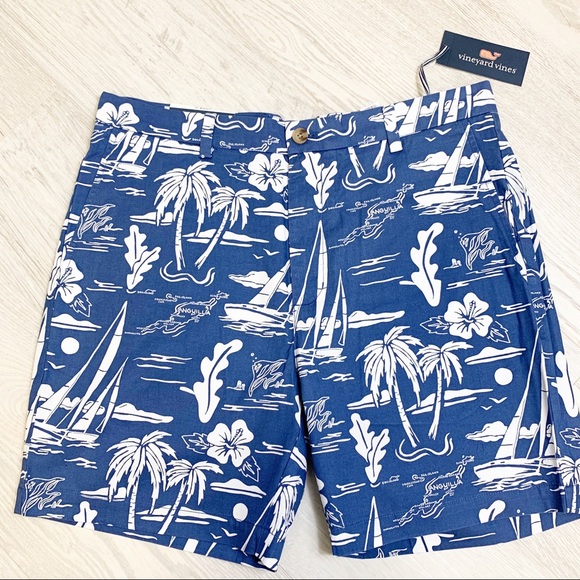 Vineyard Vines Classic Fit Breaker Shorts 7” Blue - Picture 2 of 12
